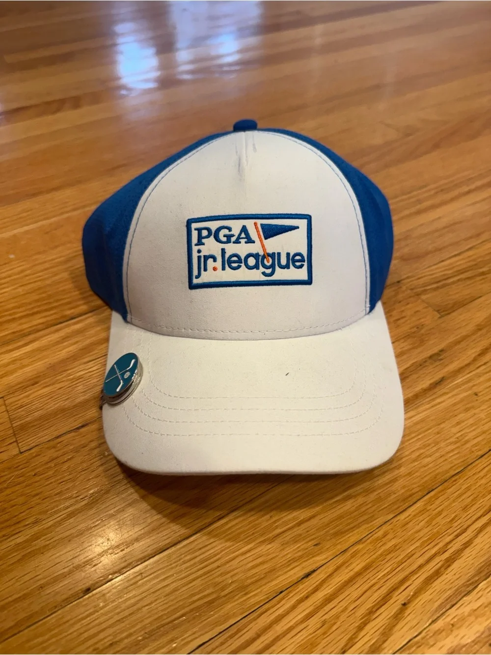 Kids PGA Jr League White and Blue Baseball Cap